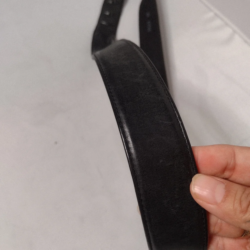 Silver Creek Men's Western Belt Size 46 Black Cowboy Silver Buckle M